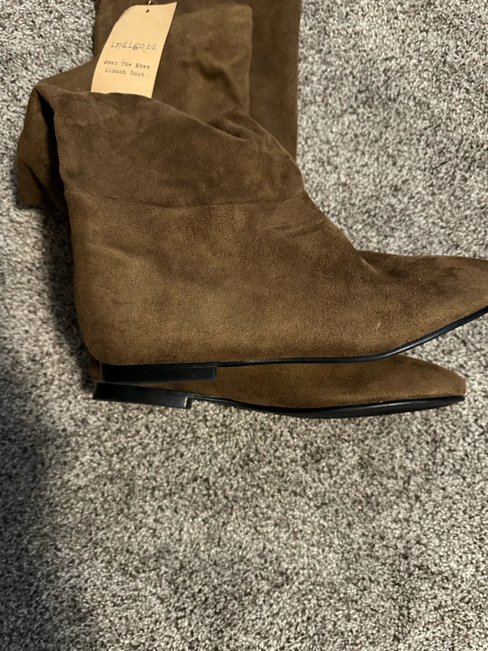 Indigo Rd Womens 6.5 Over Knee Boots Brown Faux Suede Slouch Western NWT